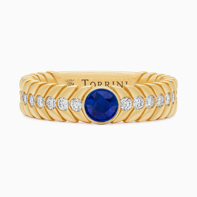 Sapphire Alloro Big with diamonds, yellow gold