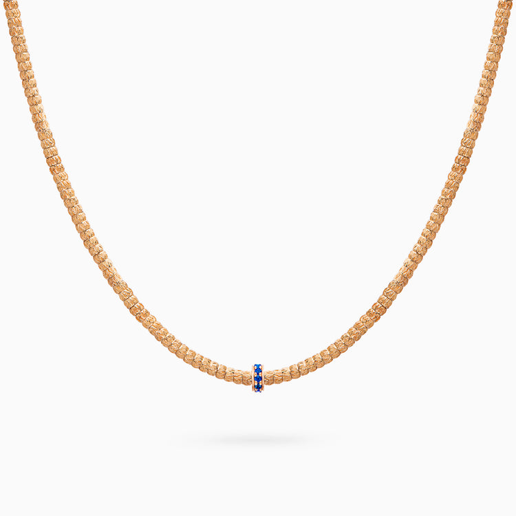 Sapphire Botticelle Medium Necklace – 1 Wheel, Rose Gold