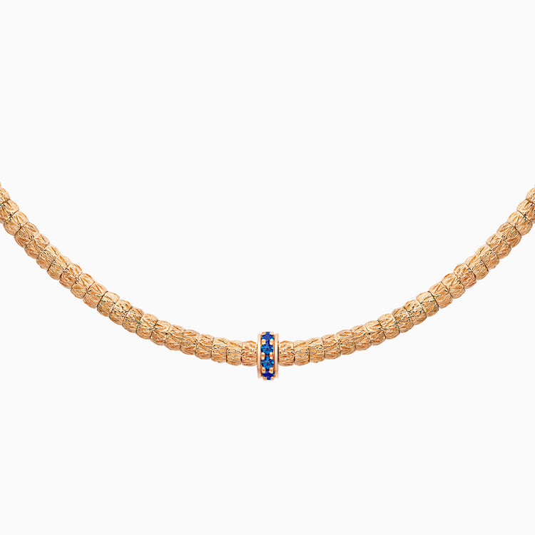 Sapphire Botticelle Medium Necklace – 1 Wheel, Rose Gold