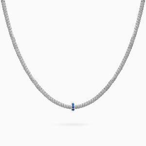 Sapphire Botticelle Medium Necklace – 1 Wheel, White Gold