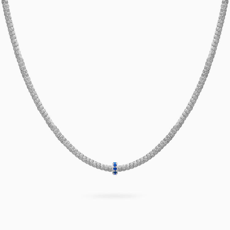 Sapphire Botticelle Medium Necklace – 1 Wheel, White Gold