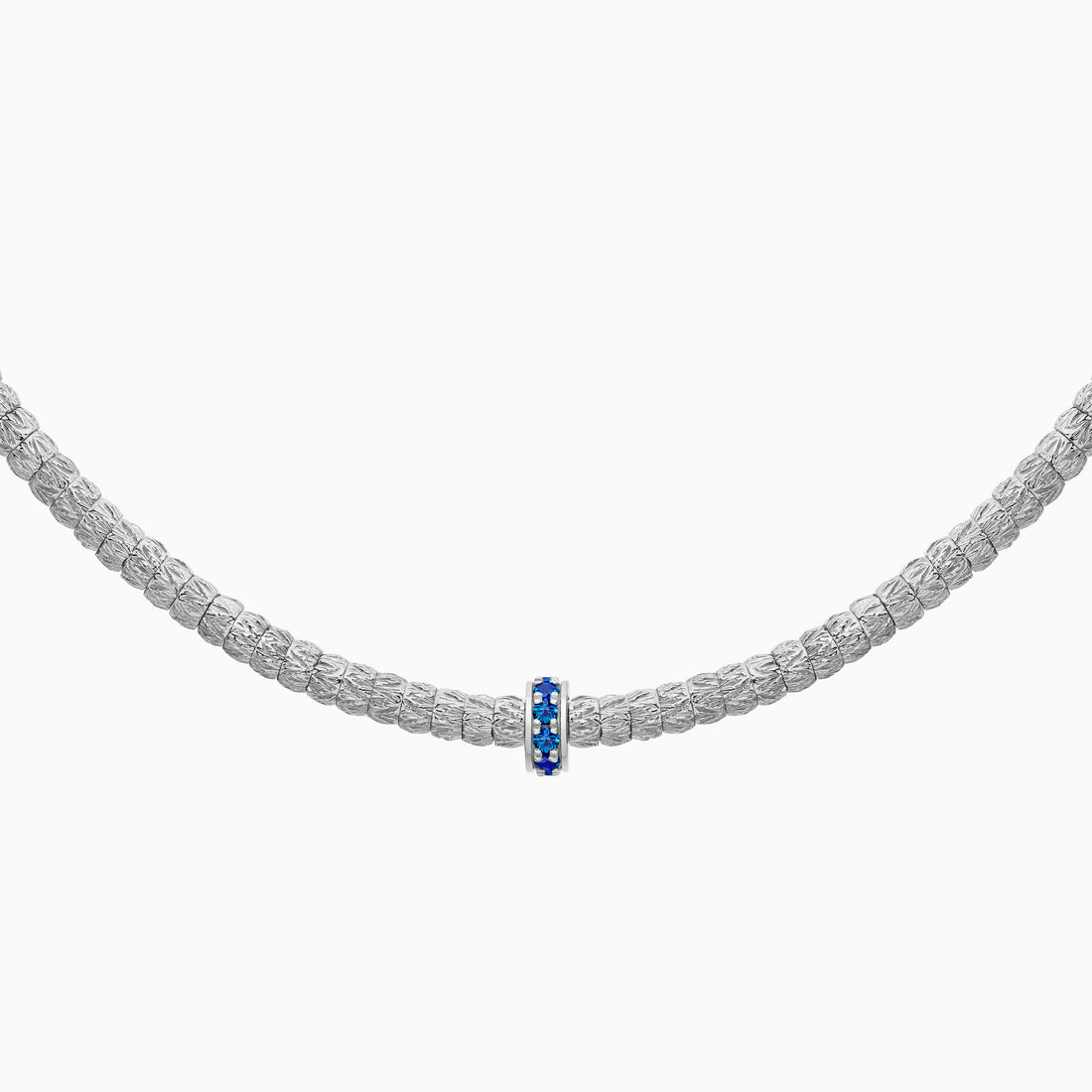 Sapphire Botticelle Medium Necklace – 1 Wheel, White Gold