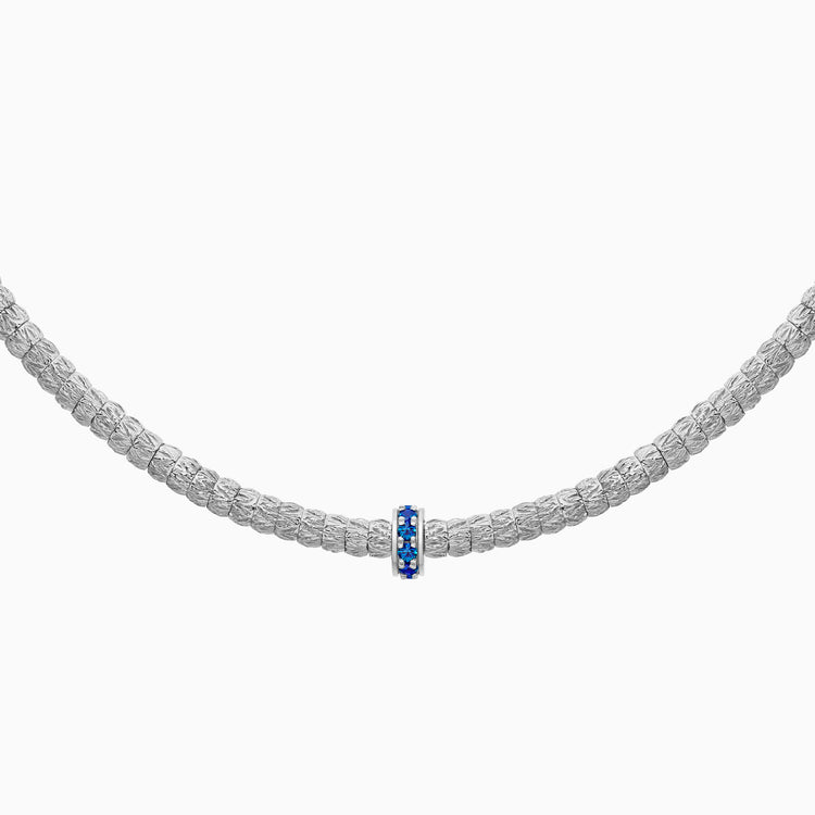 Sapphire Botticelle Medium Necklace – 1 Wheel, White Gold