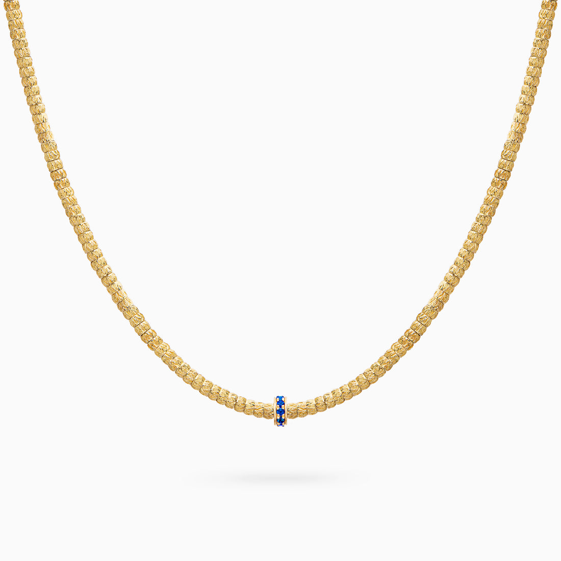 Sapphire Botticelle Medium Necklace – 1 Wheel, Yellow Gold