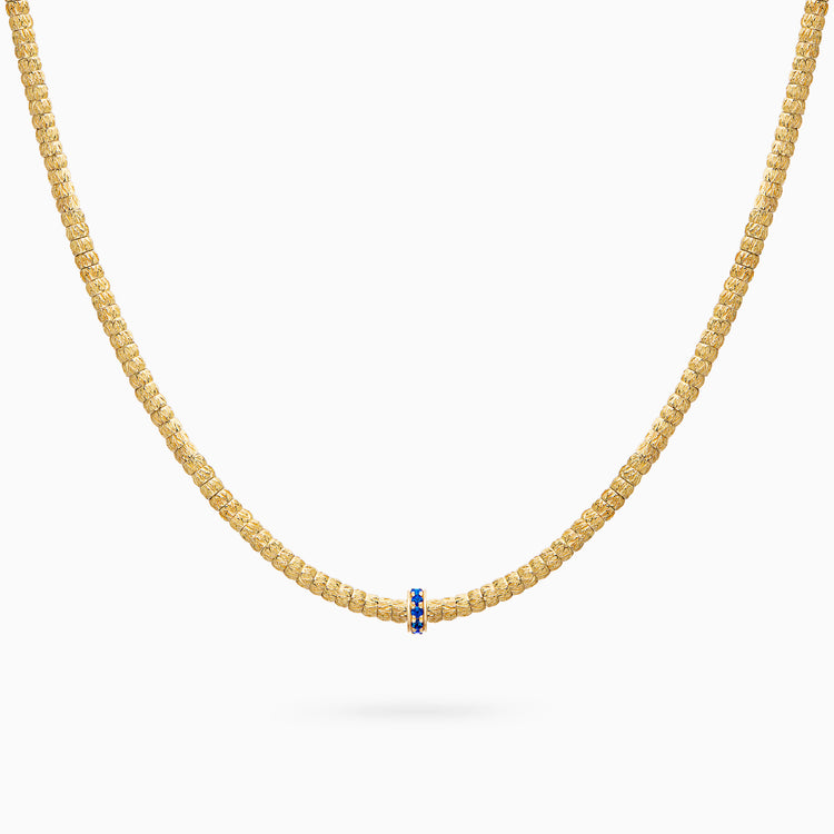 Sapphire Botticelle Medium Necklace – 1 Wheel, Yellow Gold