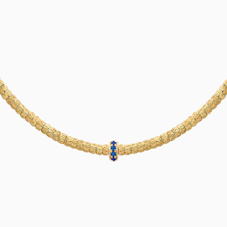 Sapphire Botticelle Medium Necklace – 1 Wheel, Yellow Gold