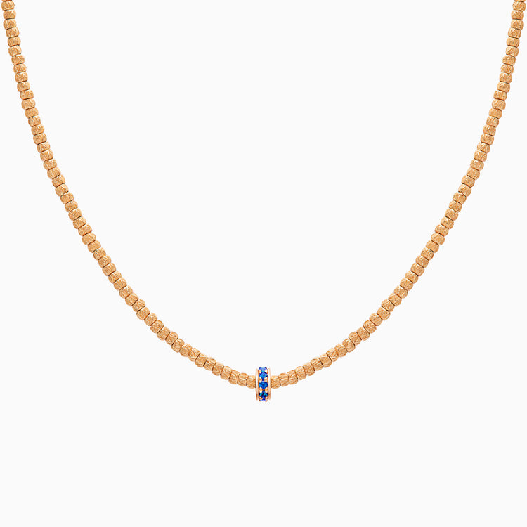 Sapphire Botticelle Small Necklace – 1 Wheel, Rose Gold