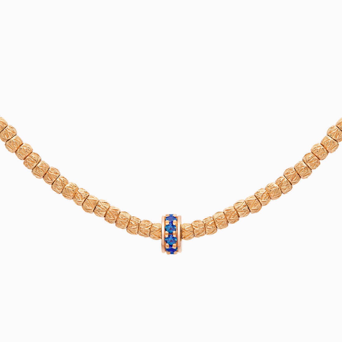 Sapphire Botticelle Small Necklace – 1 Wheel, Rose Gold