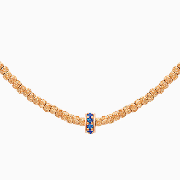 Sapphire Botticelle Small Necklace – 1 Wheel, Rose Gold
