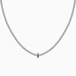 Sapphire Botticelle Small Necklace – 1 Wheel, White Gold