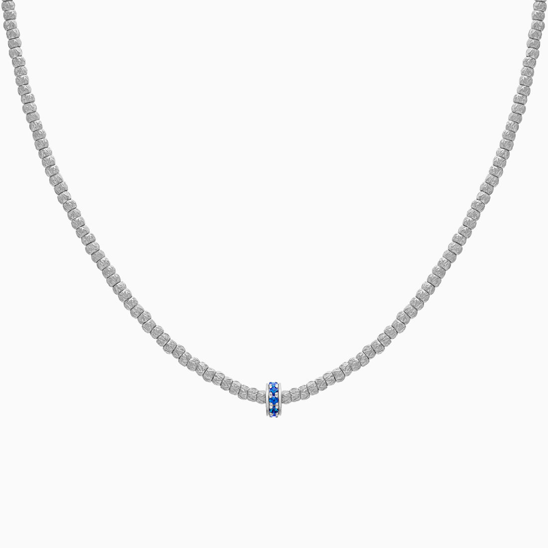 Sapphire Botticelle Small Necklace – 1 Wheel, White Gold