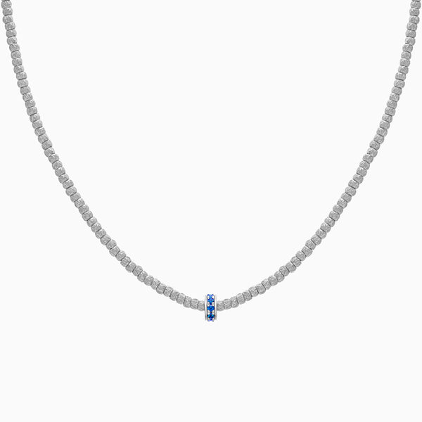 Sapphire Botticelle Small Necklace – 1 Wheel, White Gold