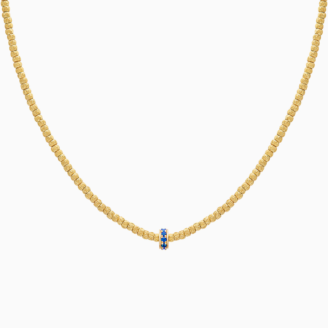 Sapphire Botticelle Small Necklace – 1 Wheel, Yellow Gold