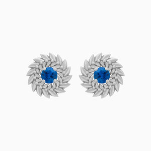 Sapphire Alloro Stud Earrings, Platinum