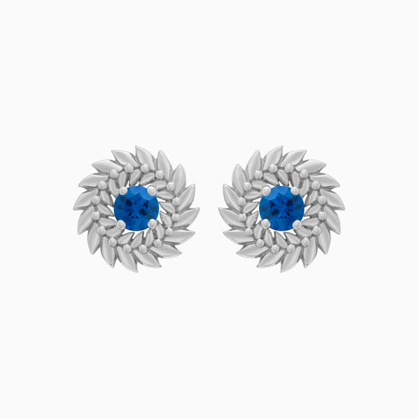 Sapphire Alloro Stud Earrings, Platinum