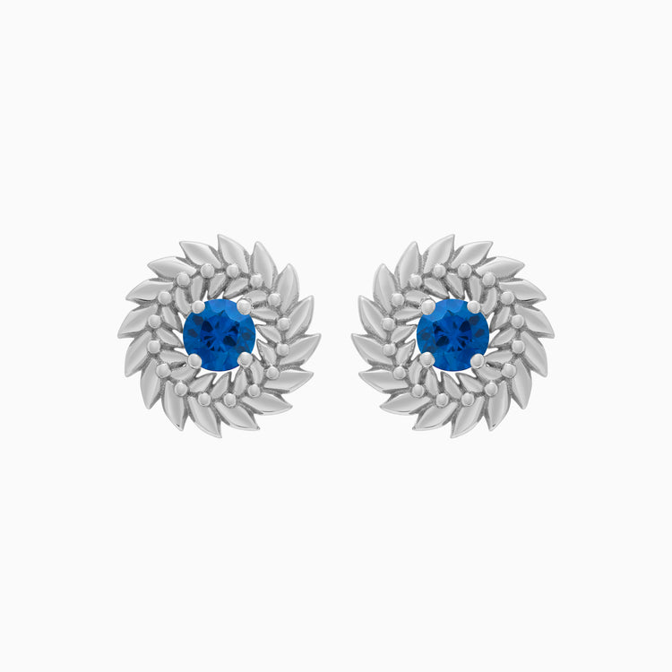 Sapphire Alloro Stud Earrings, Platinum