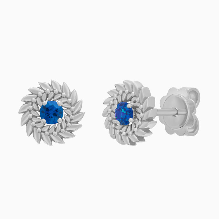Sapphire Alloro Stud Earrings, Platinum