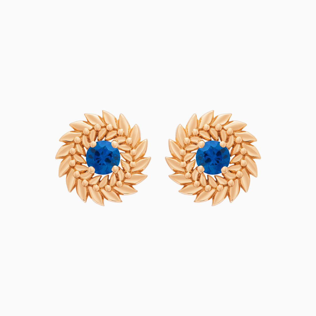 Sapphire Alloro Stud Earrings, Rose Gold