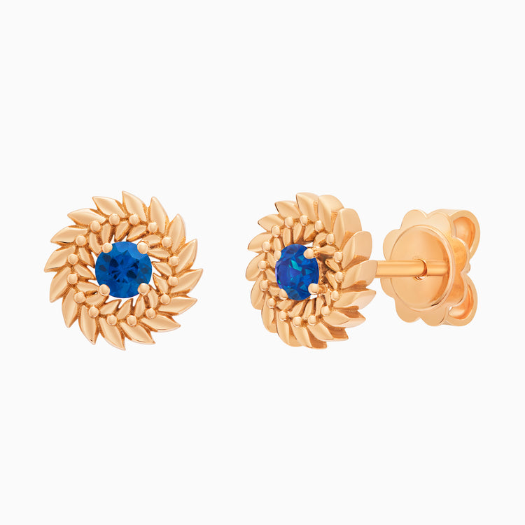 Sapphire Alloro Stud Earrings, Rose Gold