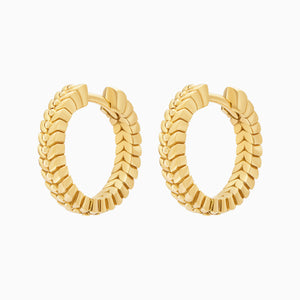 Alloro Hoop Earrings, Yellow Gold