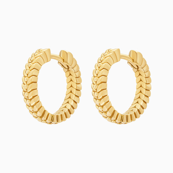 Alloro Hoop Earrings, Yellow Gold