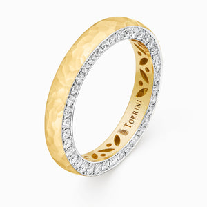 Torrini Classic Ring with Diamonds, 3.5mm – Double Row, Yellow Gold