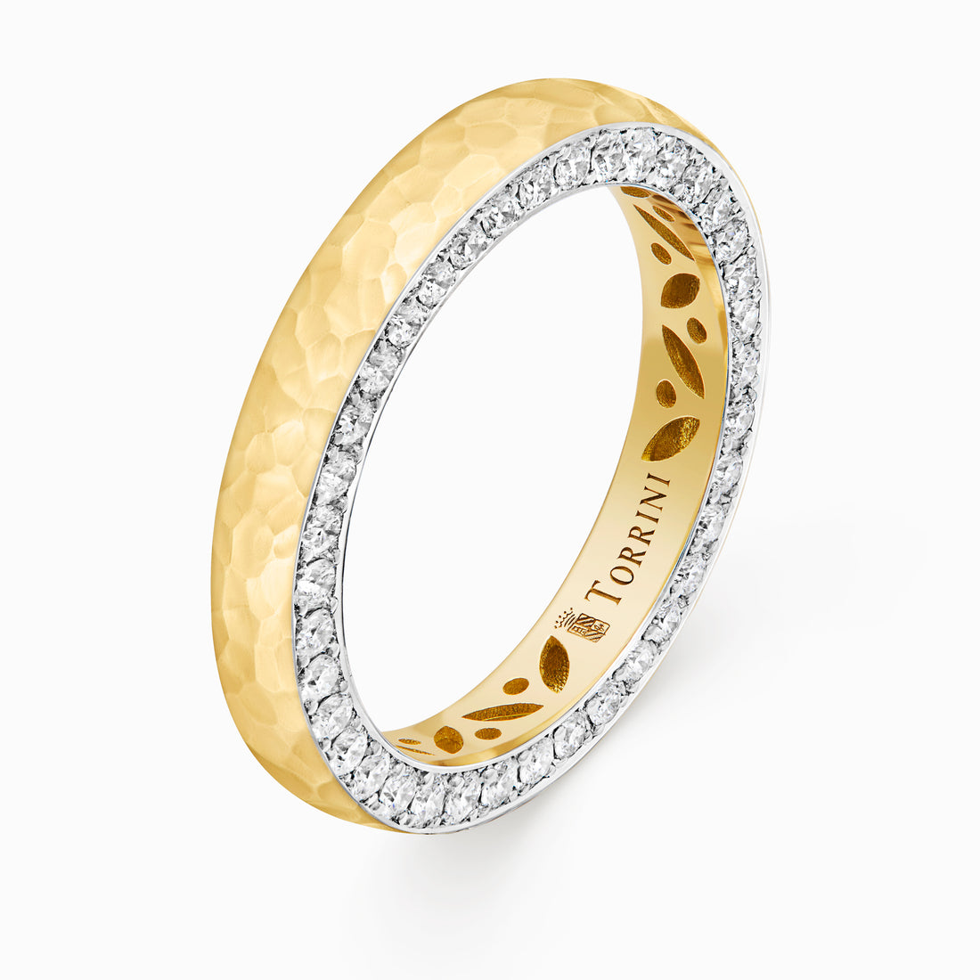 Torrini Classic Ring with Diamonds, 3.5mm – Double Row, Yellow Gold