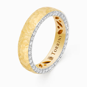 Torrini Classic Ring with Diamonds, 5mm – Double Row, Yellow Gold